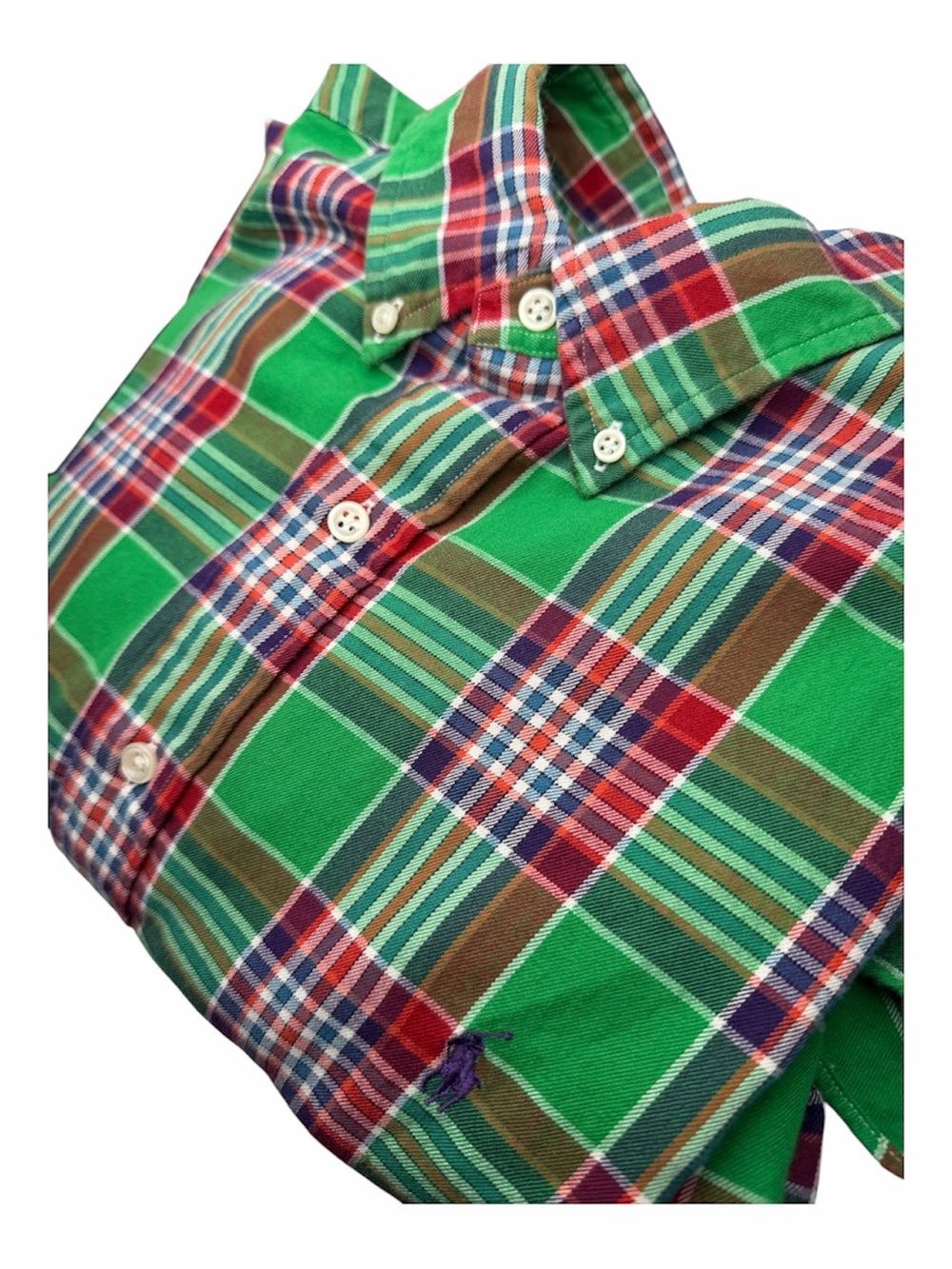 Lauren Ralph Lauren Men’s XXL Green Plaid Classic Fit Long Sleeve Button-Down